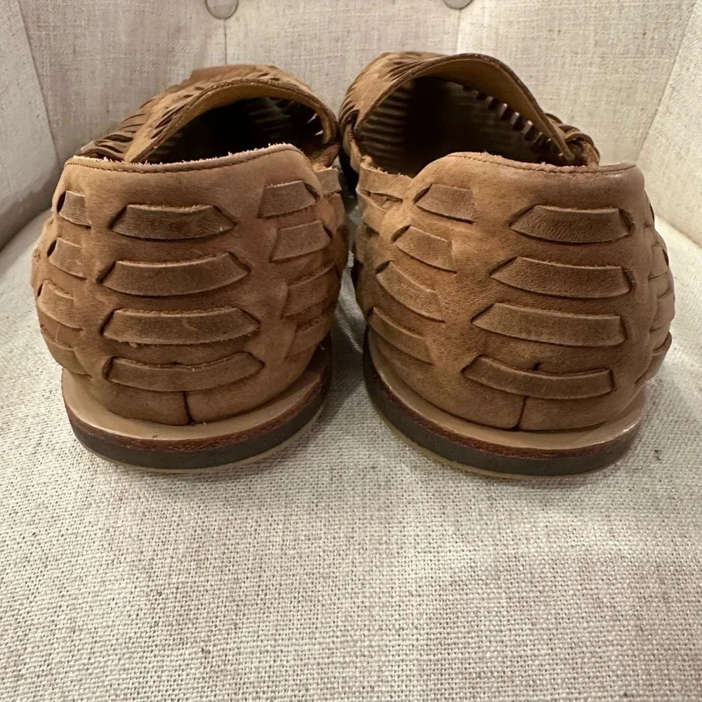 Nisolo Men’s 12 Huarache Sandals Slip-On Comfort Woven Leather Slides Brown EEUC